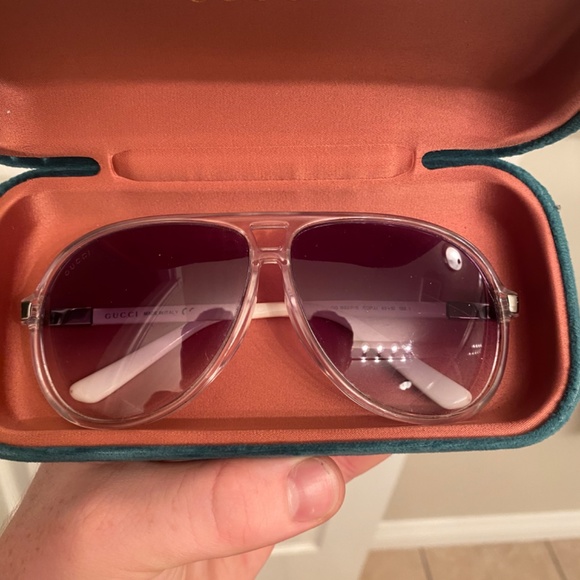 SOLD Gucci Purple and White Aviator Sunglasses - Picture 8 of 8